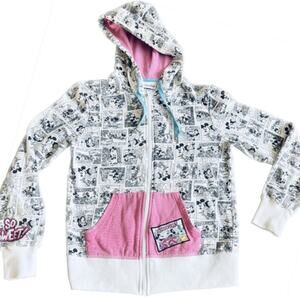 Disney Parks Mickey Mouse Comic Zip Hoodie Pink & White Women’s XS / Girls
